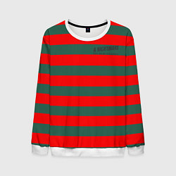 Свитшот мужской Полоски Фредди Крюгера, цвет: 3D-белый