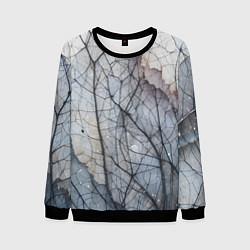 Свитшот мужской Прожилки листьев, цвет: 3D-черный