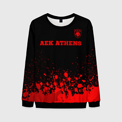 Свитшот мужской AEK Athens - red gradient посередине, цвет: 3D-черный
