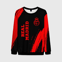 Свитшот мужской Real Madrid - red gradient вертикально, цвет: 3D-черный