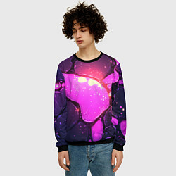 Свитшот мужской Розовая текстура разлом плит, цвет: 3D-черный — фото 2