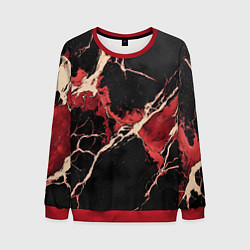 Свитшот мужской Красно-черная потертая текстура, цвет: 3D-красный