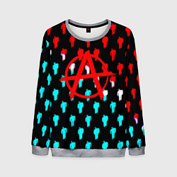 Свитшот мужской Анархия человечки паттерн, цвет: 3D-меланж