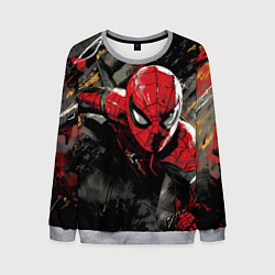Свитшот мужской Человек-паук и красная краска, цвет: 3D-меланж