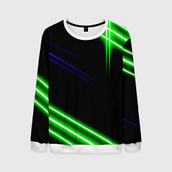Свитшот мужской Green pink purple line, цвет: 3D-белый