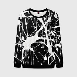 Свитшот мужской Брызги белой краски, цвет: 3D-черный