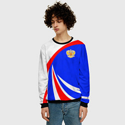 Свитшот мужской Герб России - цвета флага, цвет: 3D-черный — фото 2