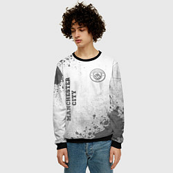 Свитшот мужской Manchester City - white gradient вертикально, цвет: 3D-черный — фото 2