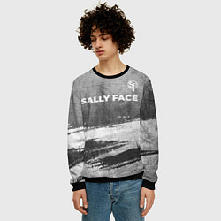 Свитшот мужской Sally Face - grey gradient посередине, цвет: 3D-черный — фото 2