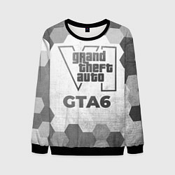 Свитшот мужской GTA6 - white gradient, цвет: 3D-черный