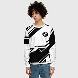 Свитшот мужской BMW geometry black, цвет: 3D-белый — фото 2