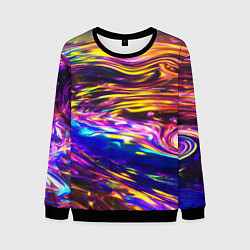 Свитшот мужской Неоновые полосы текстура, цвет: 3D-черный
