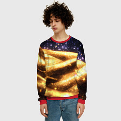 Свитшот мужской Золотая текстура и синее небо, цвет: 3D-красный — фото 2