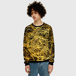 Свитшот мужской Золотое плетение на черном, цвет: 3D-черный — фото 2