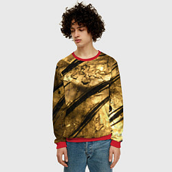 Свитшот мужской Золото с черной текстурой, цвет: 3D-красный — фото 2