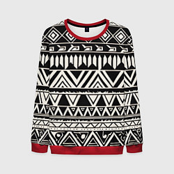 Мужской свитшот Черно белый орнамент в этническом стиле