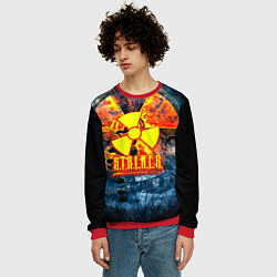 Свитшот мужской Stalker огненное лого чернобыль, цвет: 3D-красный — фото 2