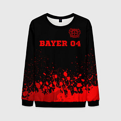 Свитшот мужской Bayer 04 - red gradient посередине, цвет: 3D-черный