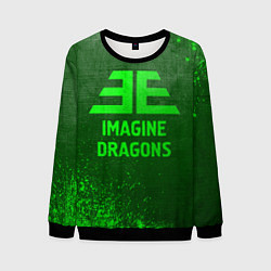 Свитшот мужской Imagine Dragons - green gradient, цвет: 3D-черный