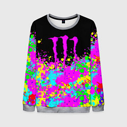 Свитшот мужской Monster energy краски неоновые, цвет: 3D-меланж