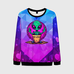 Свитшот мужской Кактус в виде инопланетянина, цвет: 3D-черный