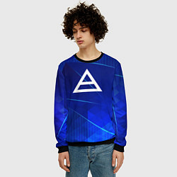 Свитшот мужской Thirty Seconds to Mars blue poly, цвет: 3D-черный — фото 2