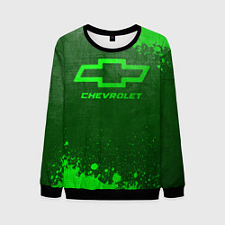 Свитшот мужской Chevrolet - green gradient, цвет: 3D-черный