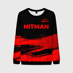 Свитшот мужской Hitman - red gradient посередине, цвет: 3D-черный