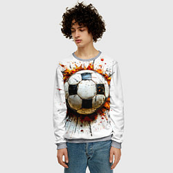Свитшот мужской Футбольный мяч на белом, цвет: 3D-меланж — фото 2