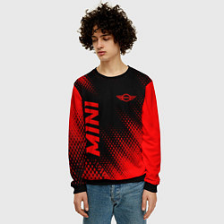 Свитшот мужской Mini - red gradient вертикально, цвет: 3D-черный — фото 2