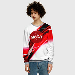 Свитшот мужской Nasa абстрактные полосы, цвет: 3D-меланж — фото 2