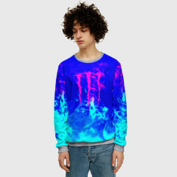 Свитшот мужской Monster energy дым неоновый, цвет: 3D-меланж — фото 2