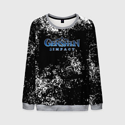 Свитшот мужской Genshin Impact брызги красок, цвет: 3D-меланж