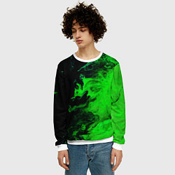 Свитшот мужской Color green black, цвет: 3D-белый — фото 2