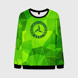 Свитшот мужской Mercedes green poly, цвет: 3D-черный