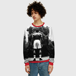 Свитшот мужской Мухаммед Али в черном дыму, цвет: 3D-красный — фото 2