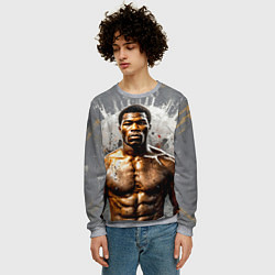 Свитшот мужской Мухаммед Али на сером, цвет: 3D-меланж — фото 2
