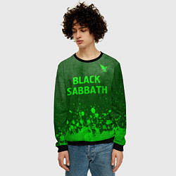 Свитшот мужской Black Sabbath - green gradient посередине, цвет: 3D-черный — фото 2