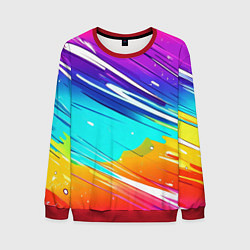 Свитшот мужской Радужные брызги краски текстура, цвет: 3D-красный