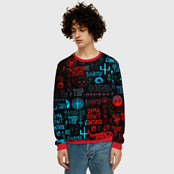 Свитшот мужской Twenty one pilots rock pattern, цвет: 3D-красный — фото 2