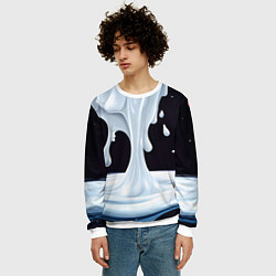 Свитшот мужской Молочная текстура, цвет: 3D-белый — фото 2