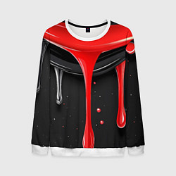 Свитшот мужской Красная и черная краска текстура, цвет: 3D-белый