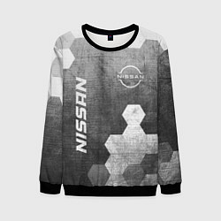 Свитшот мужской Nissan - grey gradient вертикально, цвет: 3D-черный