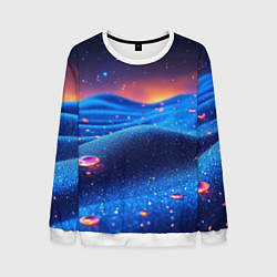 Свитшот мужской Синяя дюна - текстура, цвет: 3D-белый