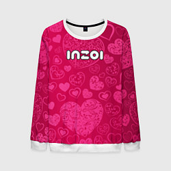 Свитшот мужской Inzoi лого на розовых сердечках, цвет: 3D-белый