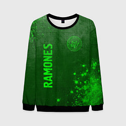Мужской свитшот Ramones - green gradient вертикально