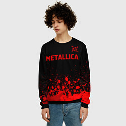 Свитшот мужской Metallica - red gradient посередине, цвет: 3D-черный — фото 2