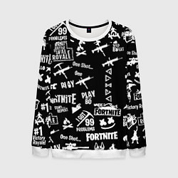 Свитшот мужской Черно белые логотипы игр, цвет: 3D-белый