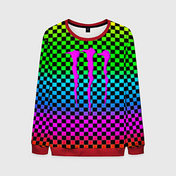 Свитшот мужской Monster energy неоновая клетка, цвет: 3D-красный