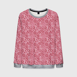 Мужской свитшот Красно белый деревенский узор ретро